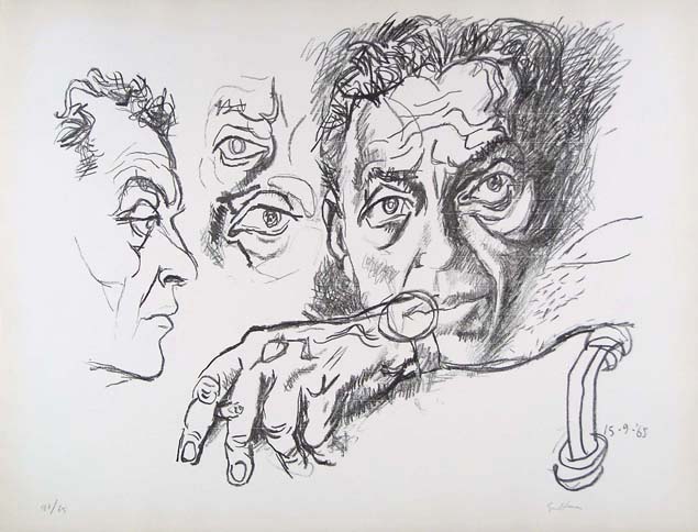 Renato Guttuso, autoritratto con l'orologio